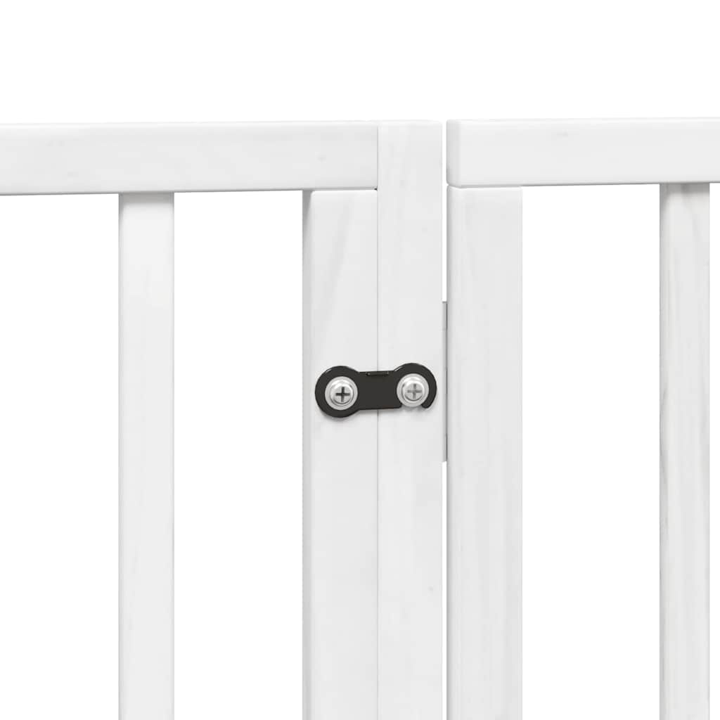 Puerta de perros plegable 10 paneles madera álamo blanca 800 cm