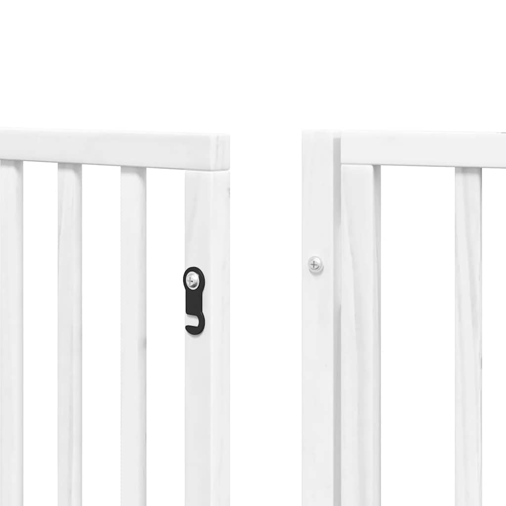 Puerta de perros plegable 10 paneles madera álamo blanca 800 cm
