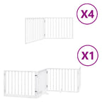 Puerta de perros plegable 12 paneles madera álamo blanca 960 cm