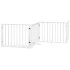 Puerta de perros plegable 12 paneles madera álamo blanca 960 cm