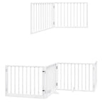 Puerta de perros plegable 12 paneles madera álamo blanca 960 cm