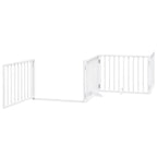 Puerta de perros plegable 12 paneles madera álamo blanca 960 cm