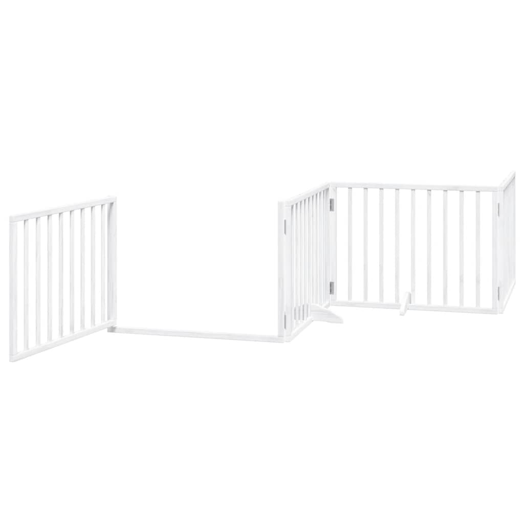 Puerta de perros plegable 12 paneles madera álamo blanca 960 cm