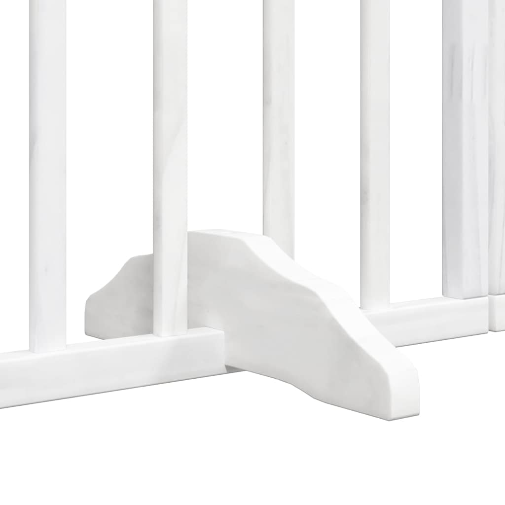 Puerta de perros plegable 12 paneles madera álamo blanca 960 cm
