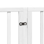 Puerta de perros plegable 12 paneles madera álamo blanca 960 cm