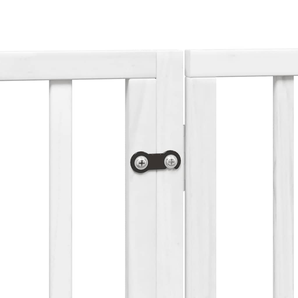 Puerta de perros plegable 12 paneles madera álamo blanca 960 cm