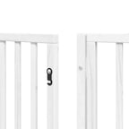 Puerta de perros plegable 12 paneles madera álamo blanca 960 cm