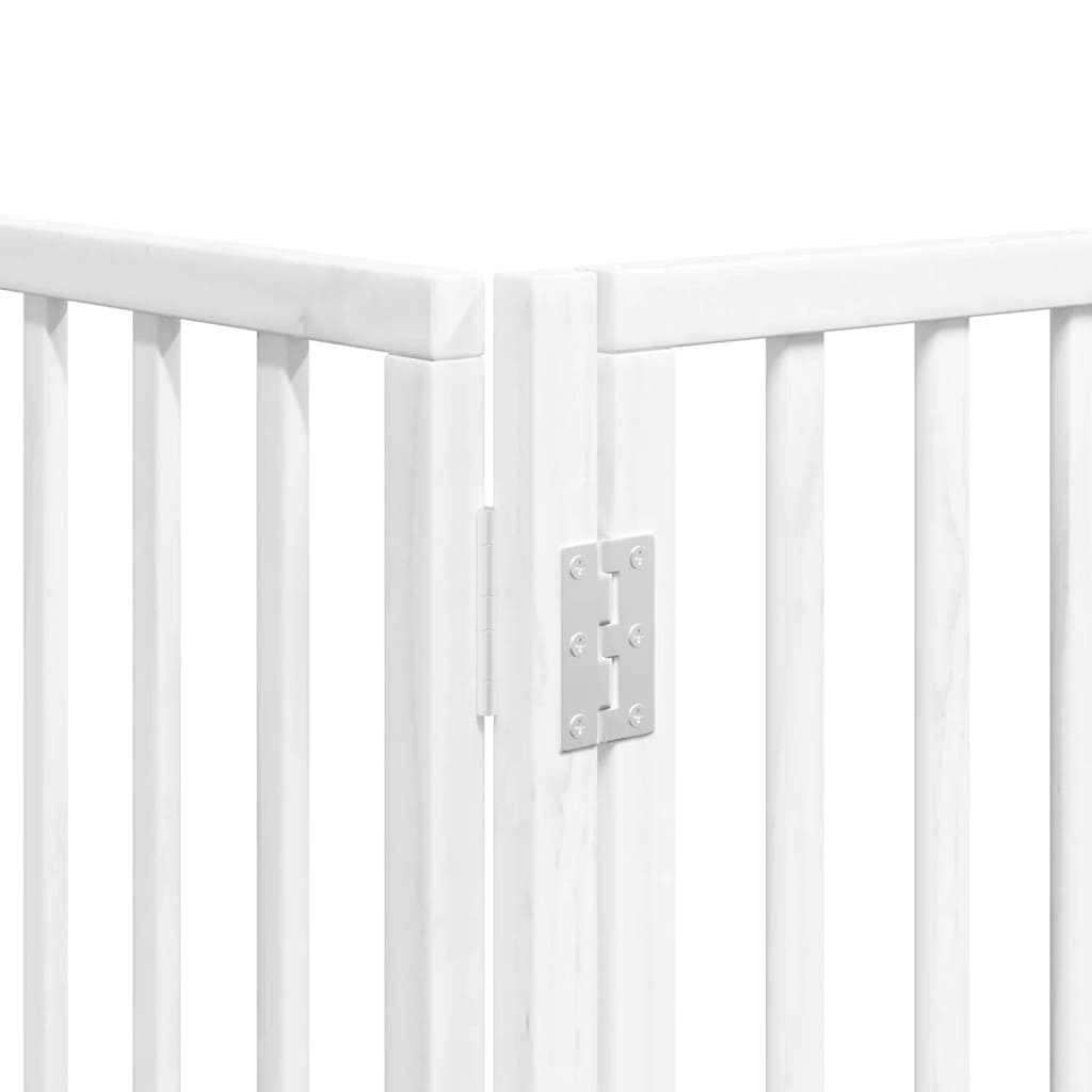 Puerta de perros plegable 12 paneles madera álamo blanca 960 cm