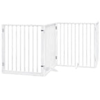 Puerta de perros plegable 12 paneles madera álamo blanca 960 cm