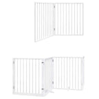 Puerta de perros plegable 12 paneles madera álamo blanca 960 cm