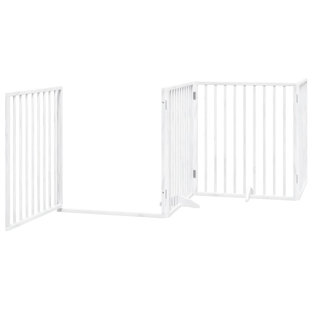 Puerta de perros plegable 12 paneles madera álamo blanca 960 cm