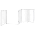 Puerta de perros plegable 12 paneles madera álamo blanca 960 cm