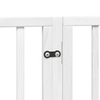 Puerta de perros plegable 12 paneles madera álamo blanca 960 cm
