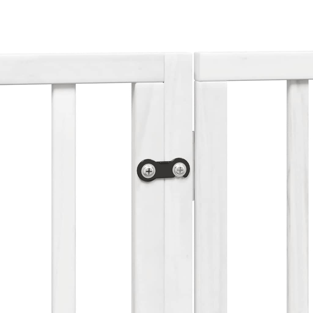 Puerta de perros plegable 12 paneles madera álamo blanca 960 cm