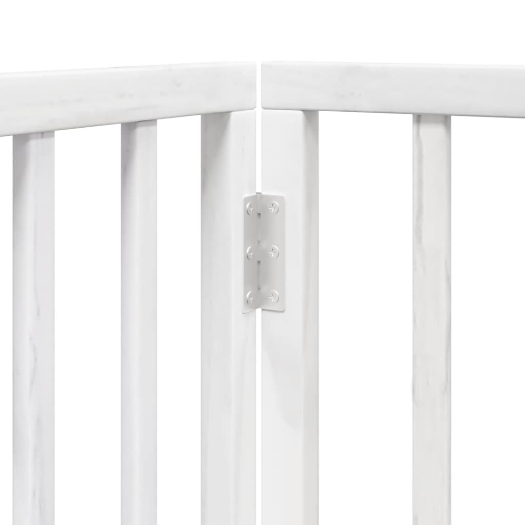 Puerta de perros plegable 12 paneles madera álamo blanca 960 cm