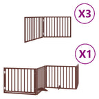 Puerta de perros plegable 10 paneles madera álamo marrón 800 cm