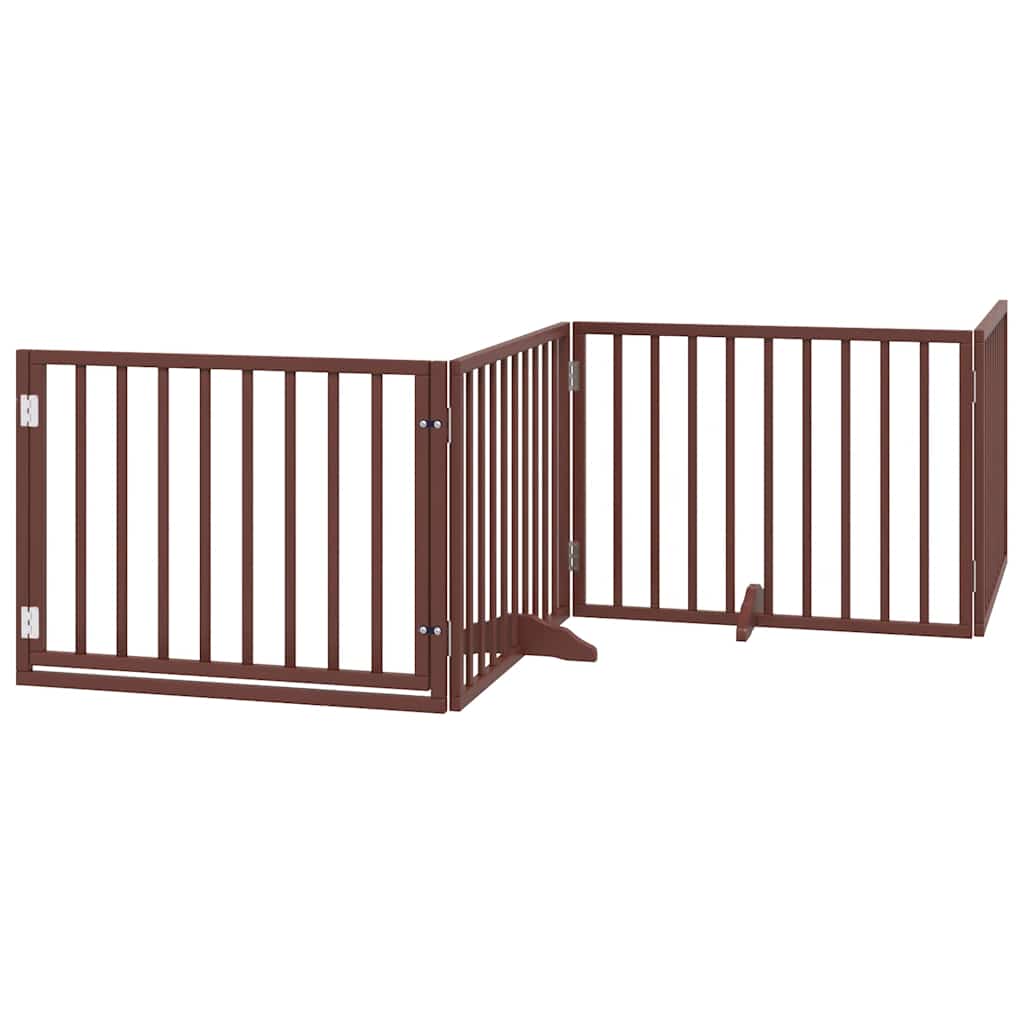 Puerta de perros plegable 10 paneles madera álamo marrón 800 cm