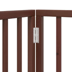Puerta de perros plegable 10 paneles madera álamo marrón 800 cm