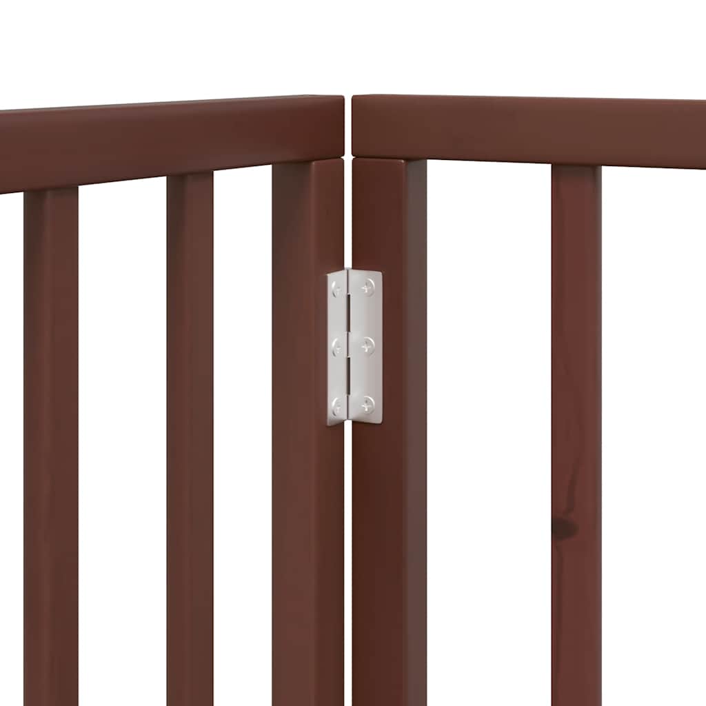 Puerta de perros plegable 10 paneles madera álamo marrón 800 cm