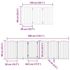 Puerta para perros plegable 9 paneles madera de álamo 450 cm