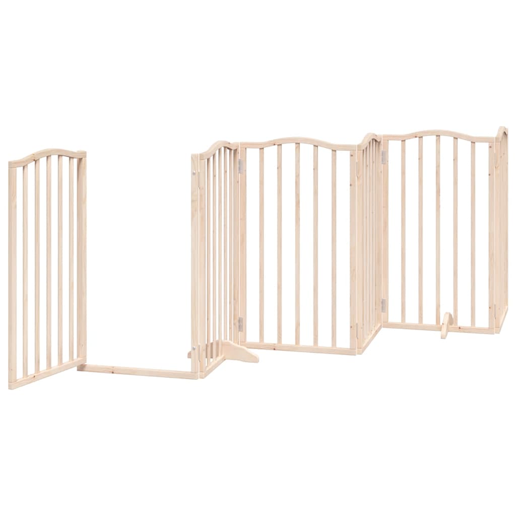 Puerta para perros plegable 9 paneles madera de álamo 450 cm