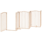 Puerta para perros plegable 9 paneles madera de álamo 450 cm