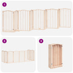 Puerta para perros plegable 9 paneles madera de álamo 450 cm