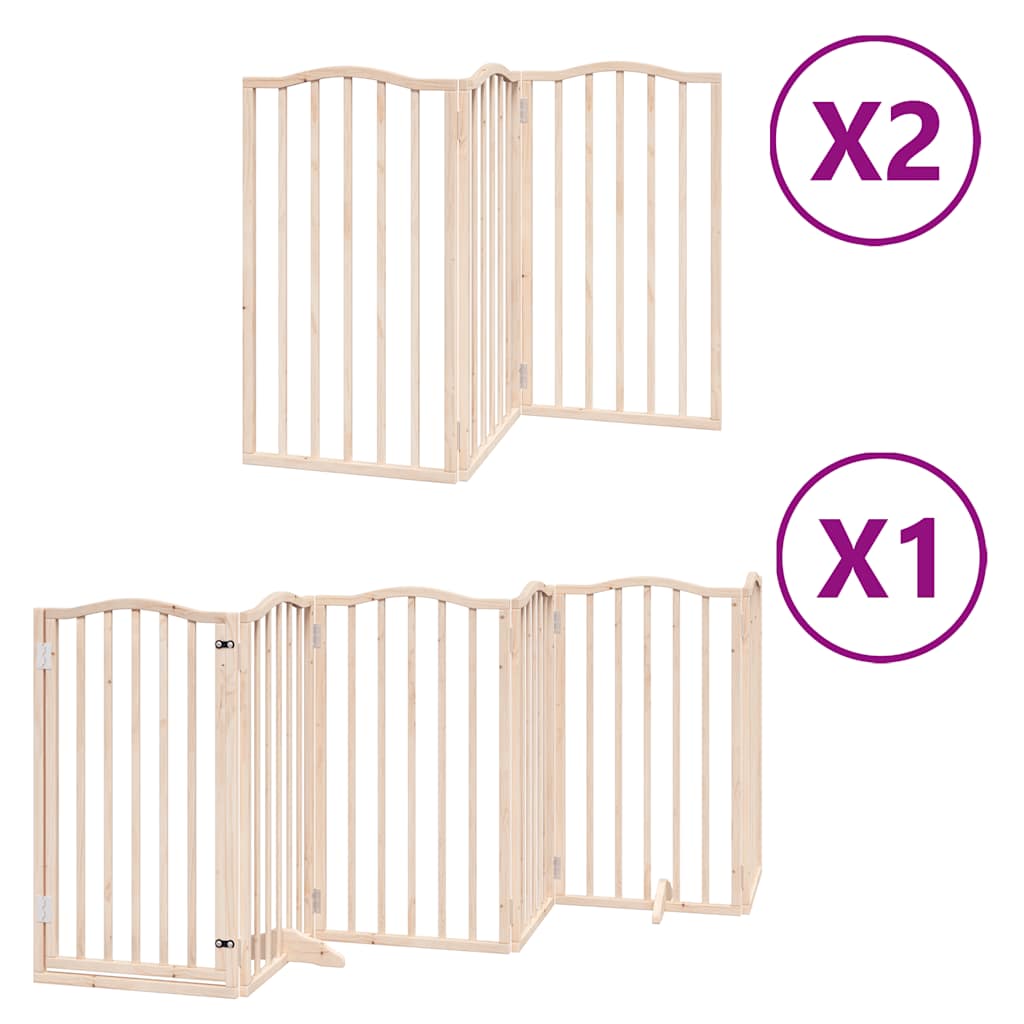 Puerta para perros plegable 12 paneles madera de álamo 600 cm