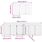 Puerta para perros plegable 12 paneles madera de álamo 600 cm