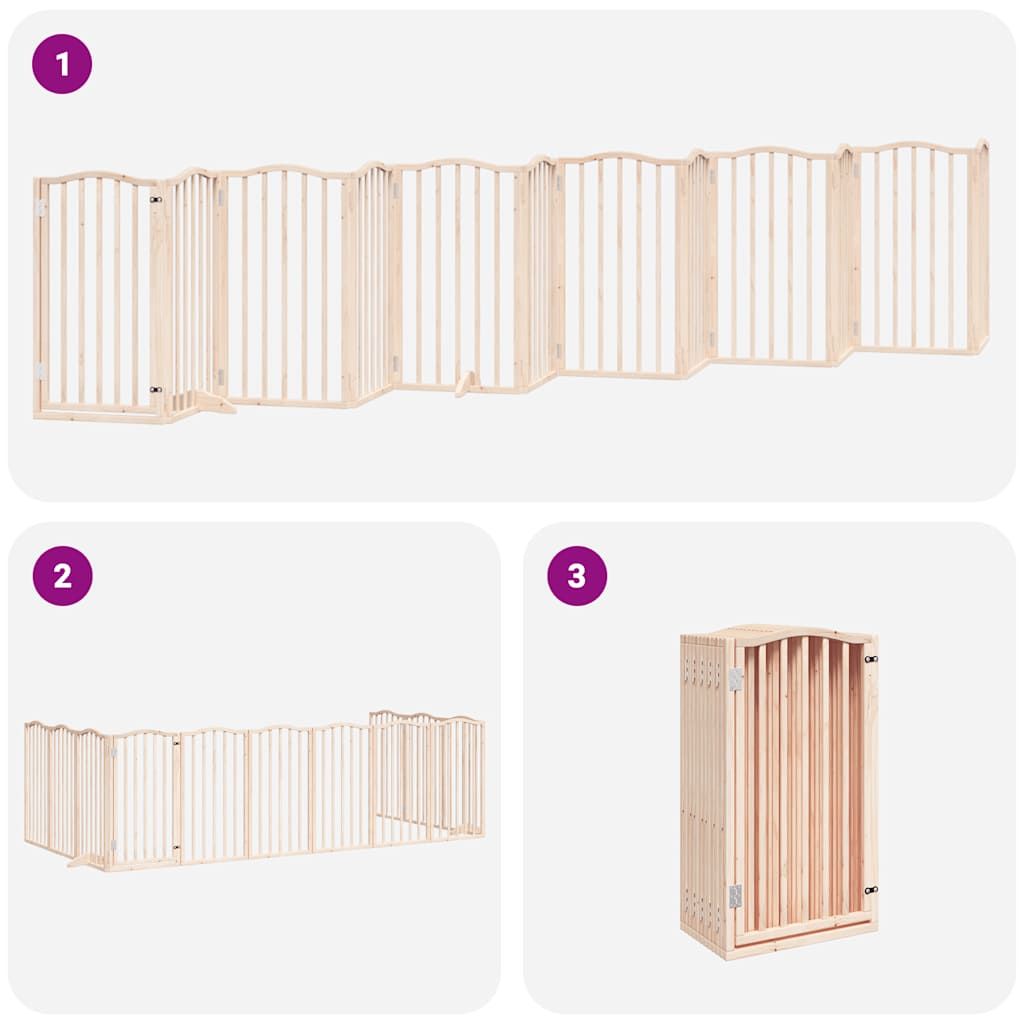 Puerta para perros plegable 12 paneles madera de álamo 600 cm