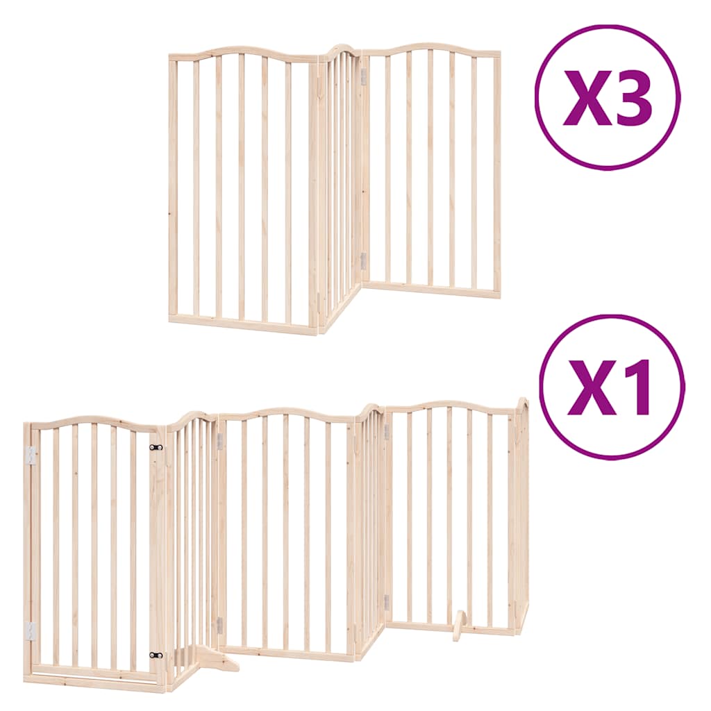 Puerta para perros plegable 15 paneles madera de álamo 750 cm