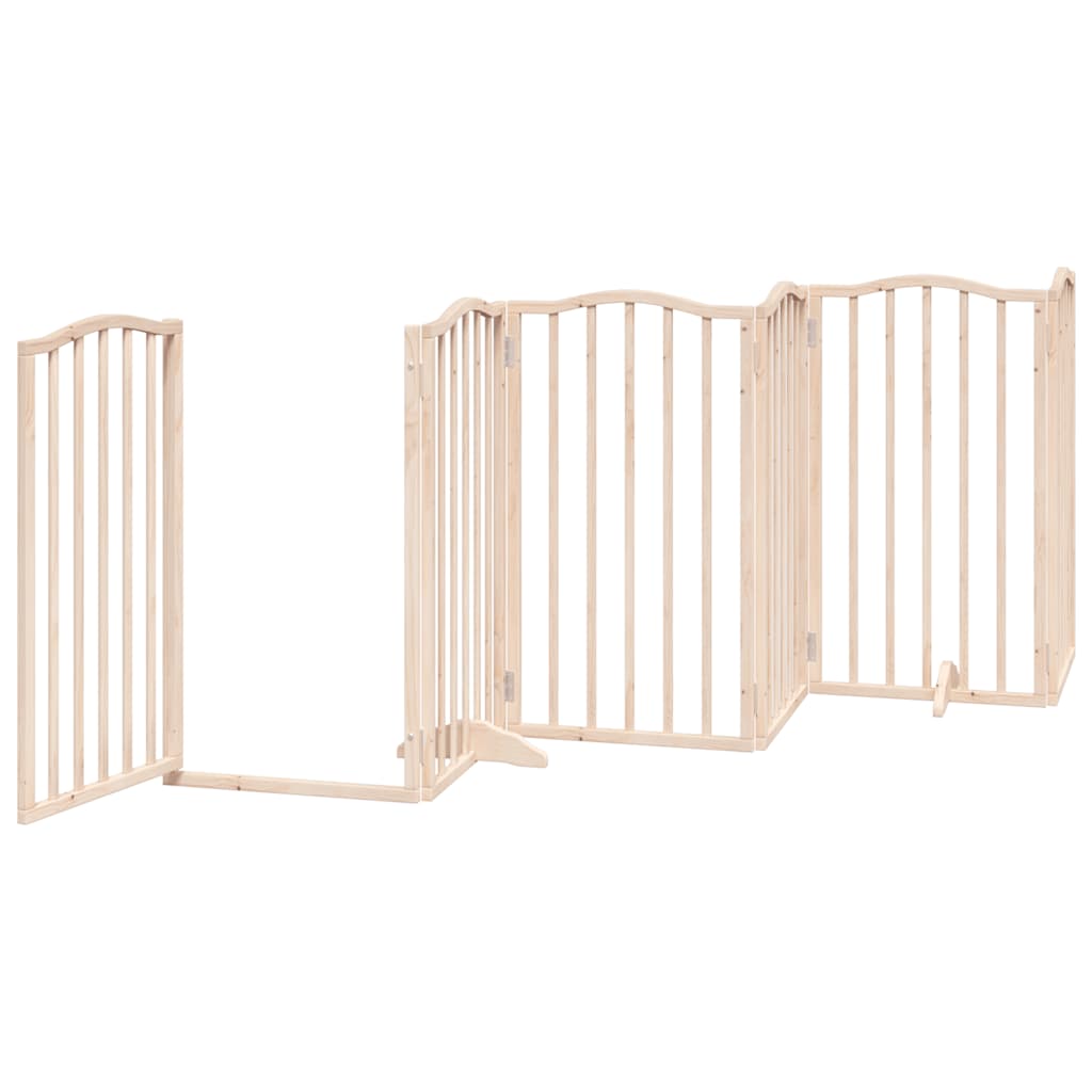 Puerta para perros plegable 15 paneles madera de álamo 750 cm