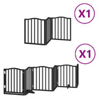 Puerta para perros plegable 9 paneles madera álamo negra 450 cm