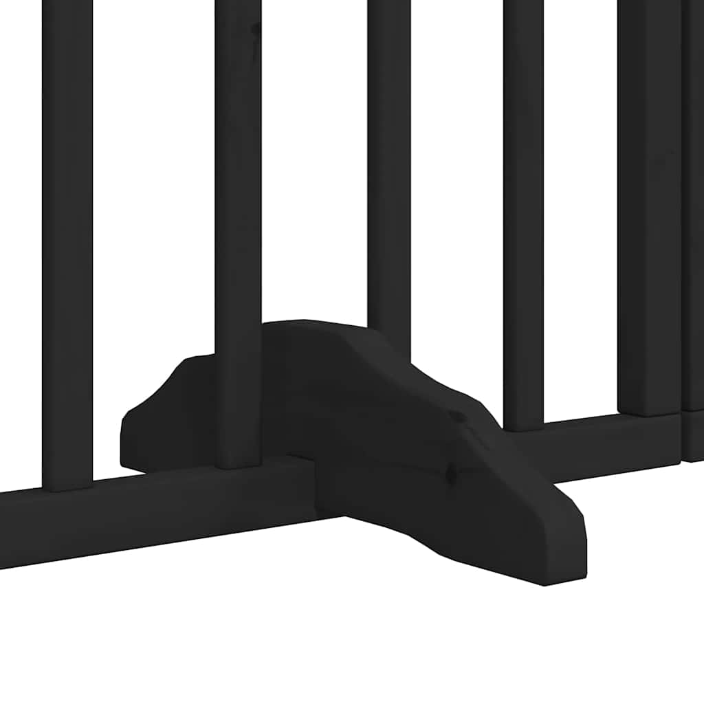 Puerta para perros plegable 9 paneles madera álamo negra 450 cm