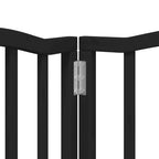 Puerta para perros plegable 9 paneles madera álamo negra 450 cm