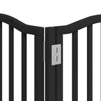 Puerta para perros plegable 9 paneles madera álamo negra 450 cm