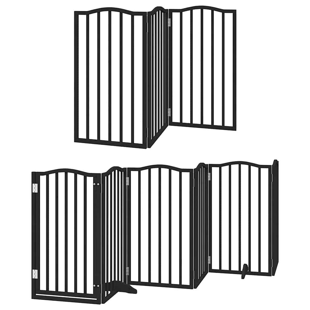 Puerta de perros plegable 15 paneles madera álamo negra 750 cm
