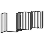 Puerta de perros plegable 15 paneles madera álamo negra 750 cm