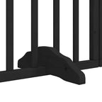 Puerta de perros plegable 15 paneles madera álamo negra 750 cm