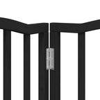 Puerta de perros plegable 15 paneles madera álamo negra 750 cm