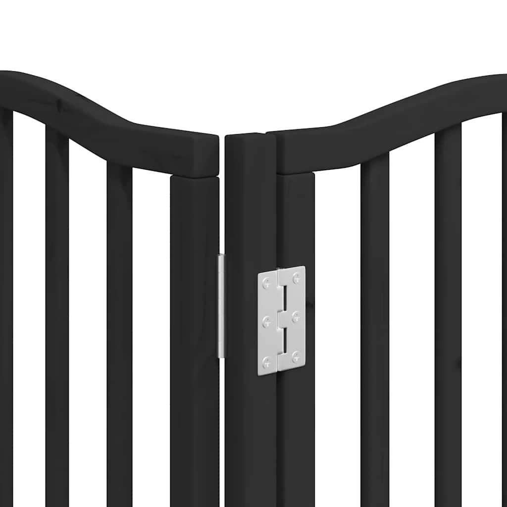 Puerta de perros plegable 15 paneles madera álamo negra 750 cm