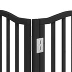 Puerta de perros plegable 15 paneles madera álamo negra 750 cm