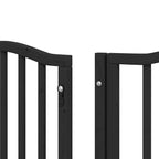 Puerta de perros plegable 15 paneles madera álamo negra 750 cm