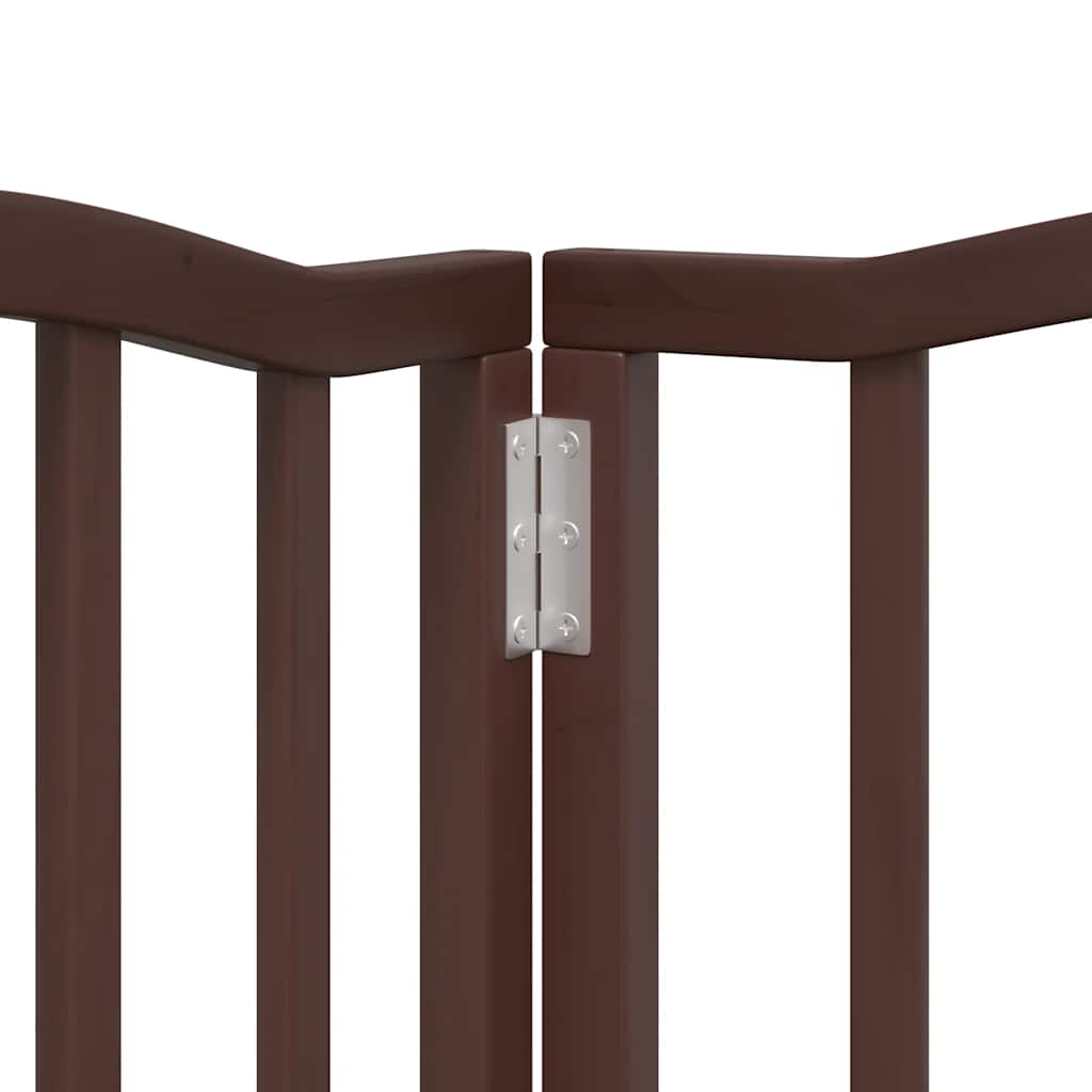 Puerta de perros plegable 9 paneles madera álamo marrón 450 cm