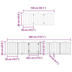 Puerta de perros plegable 12 paneles madera álamo marrón 600 cm