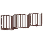 Puerta de perros plegable 12 paneles madera álamo marrón 600 cm