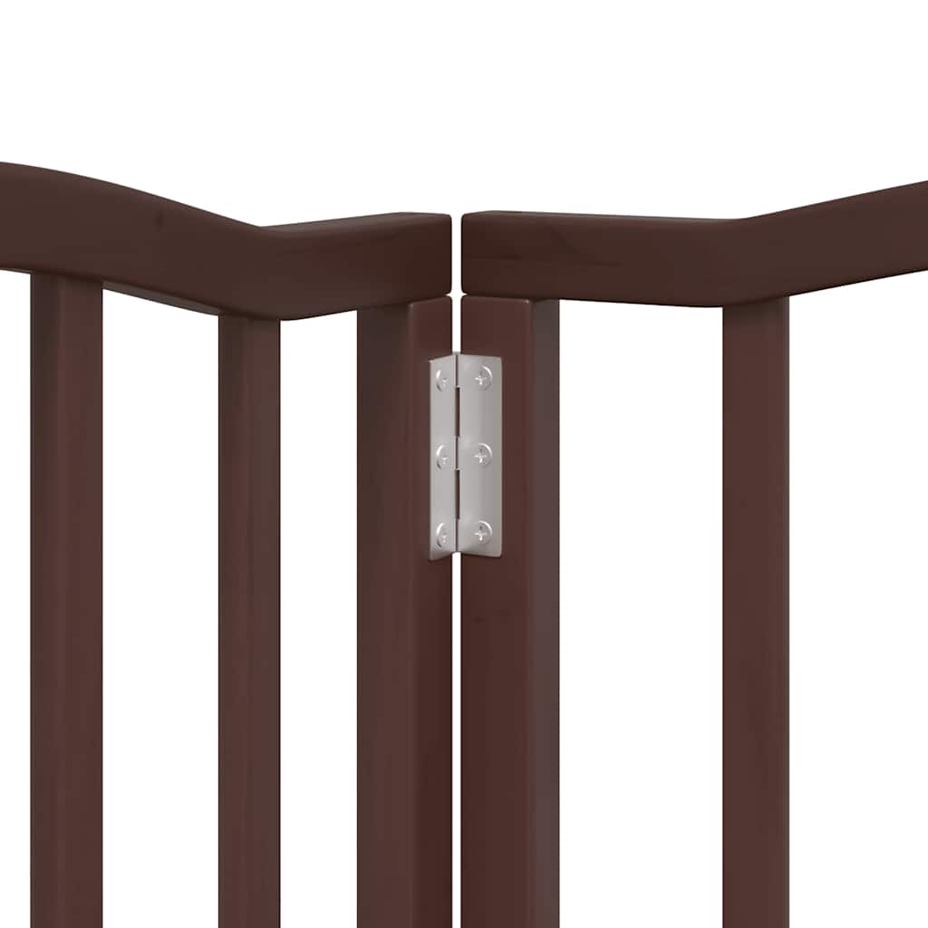 Puerta de perros plegable 12 paneles madera álamo marrón 600 cm