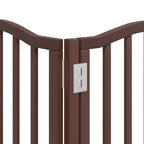 Puerta de perros plegable 12 paneles madera álamo marrón 600 cm