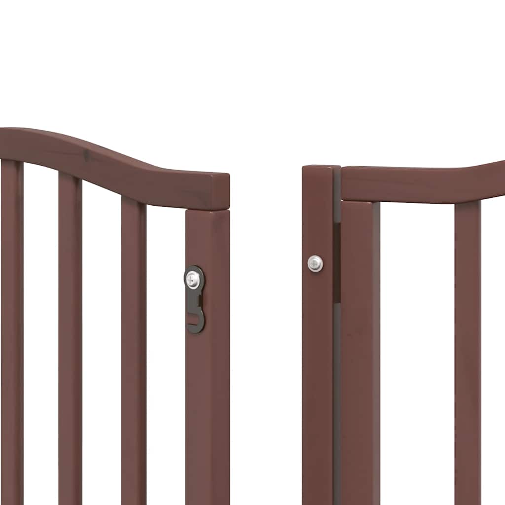 Puerta de perros plegable 12 paneles madera álamo marrón 600 cm
