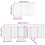 Puerta de perros plegable 9 paneles madera álamo marrón 450 cm